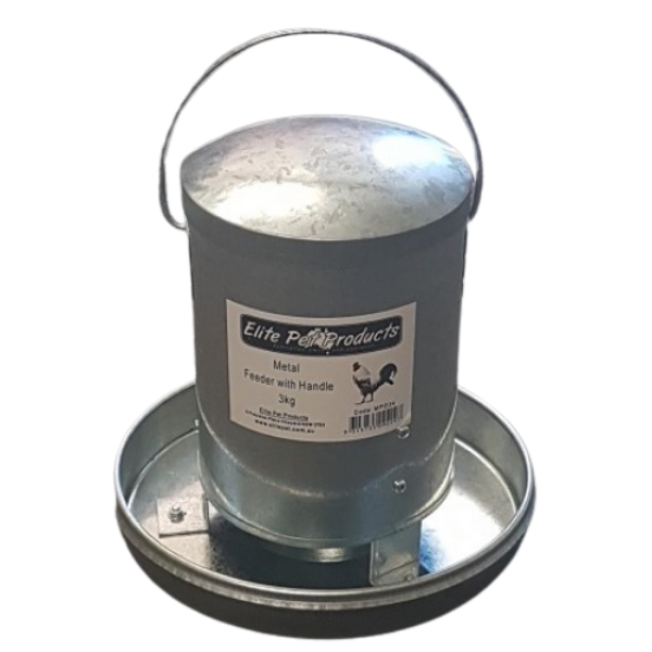 Metal Poultry Feeder with Handle 3kg - Pet And Farm