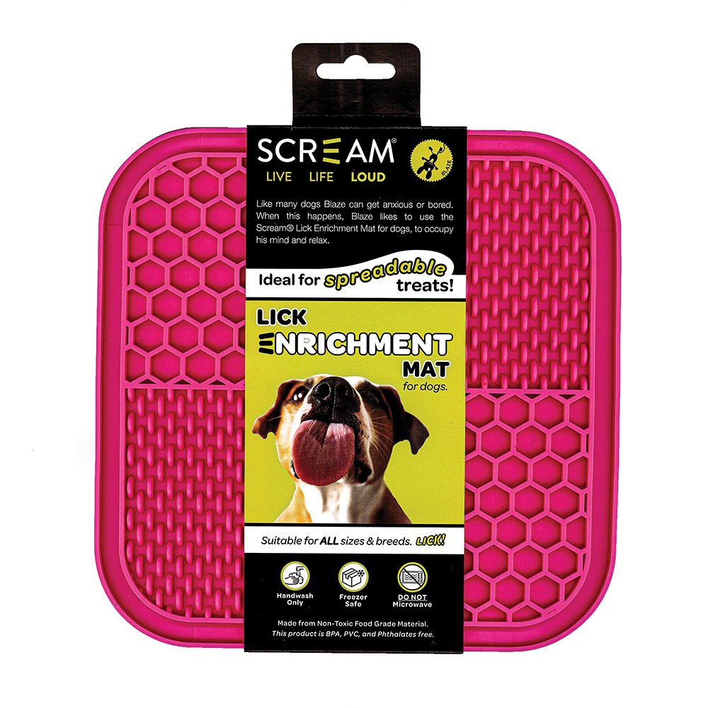 Scream LICK ENRICHMENT MAT NON-SKID BASE - SQUARE - Pet And Farm