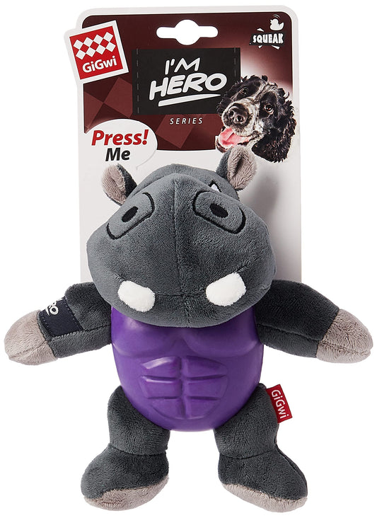 Copy of Gigwi I’m Hero Armour Hippo Plush Squeak - Pet And Farm