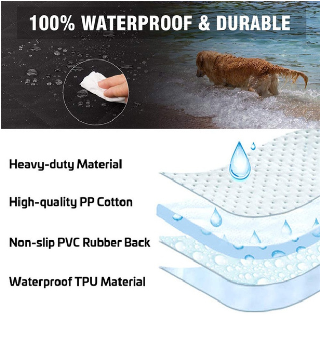Hammock Style Foldable Portable Car Back Seat Cover For Dog - Pet And Farm