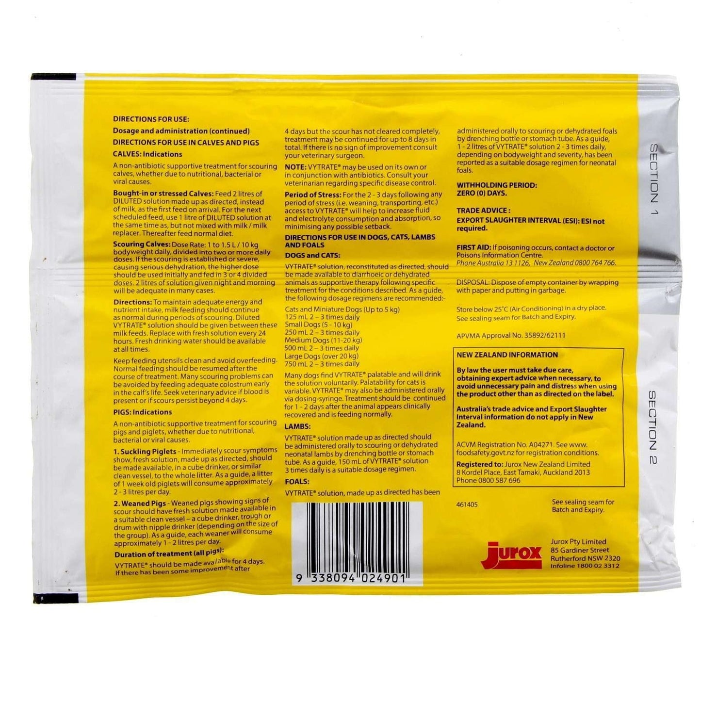 Vytrate Scour Treatment 64gm Sachet - Pet And Farm
