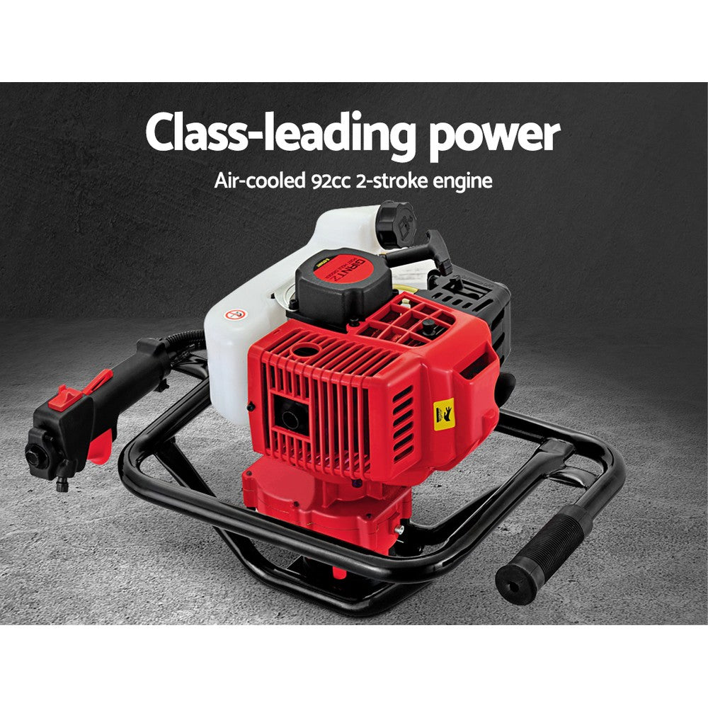 Giantz 92CC Petrol Post Hole Digger Drill Borer Fence Extension Auger Bits - Pet And Farm