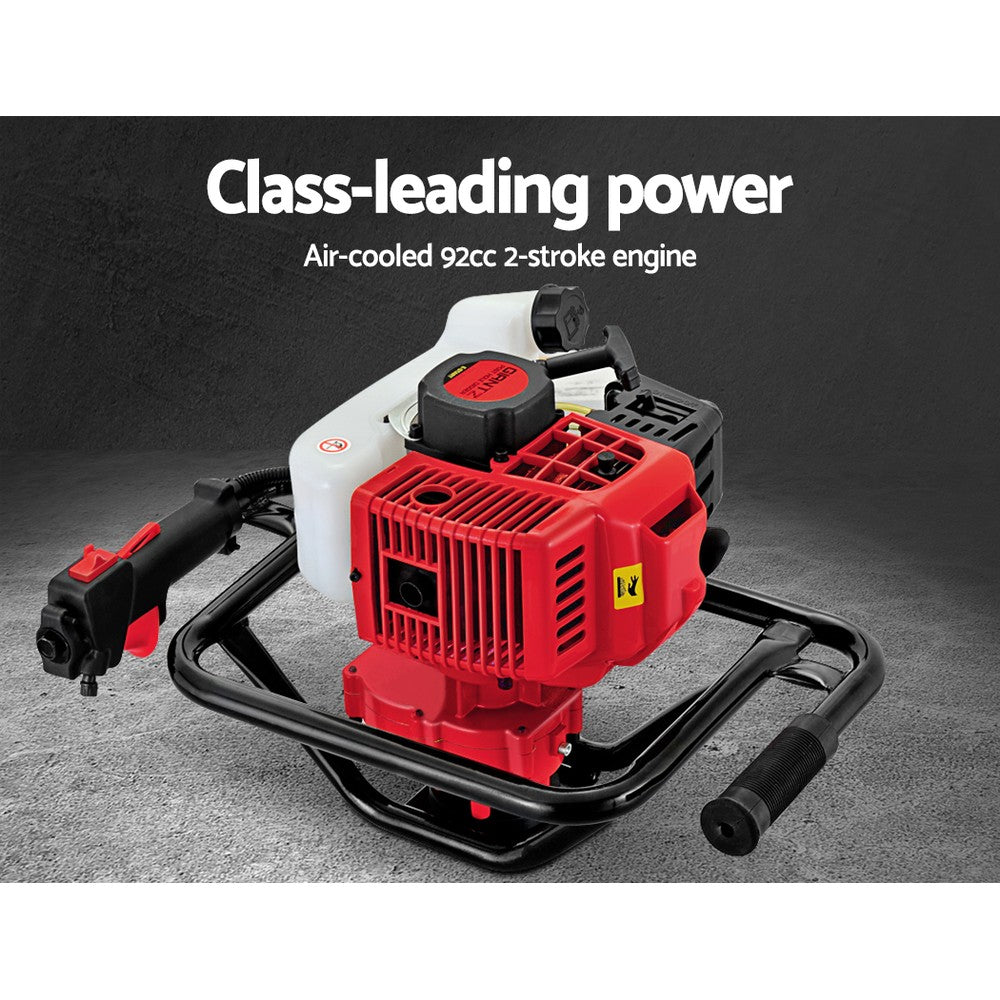 Giantz 92CC Petrol Post Hole Digger Drill Borer Fence Extension Auger Bits - Pet And Farm