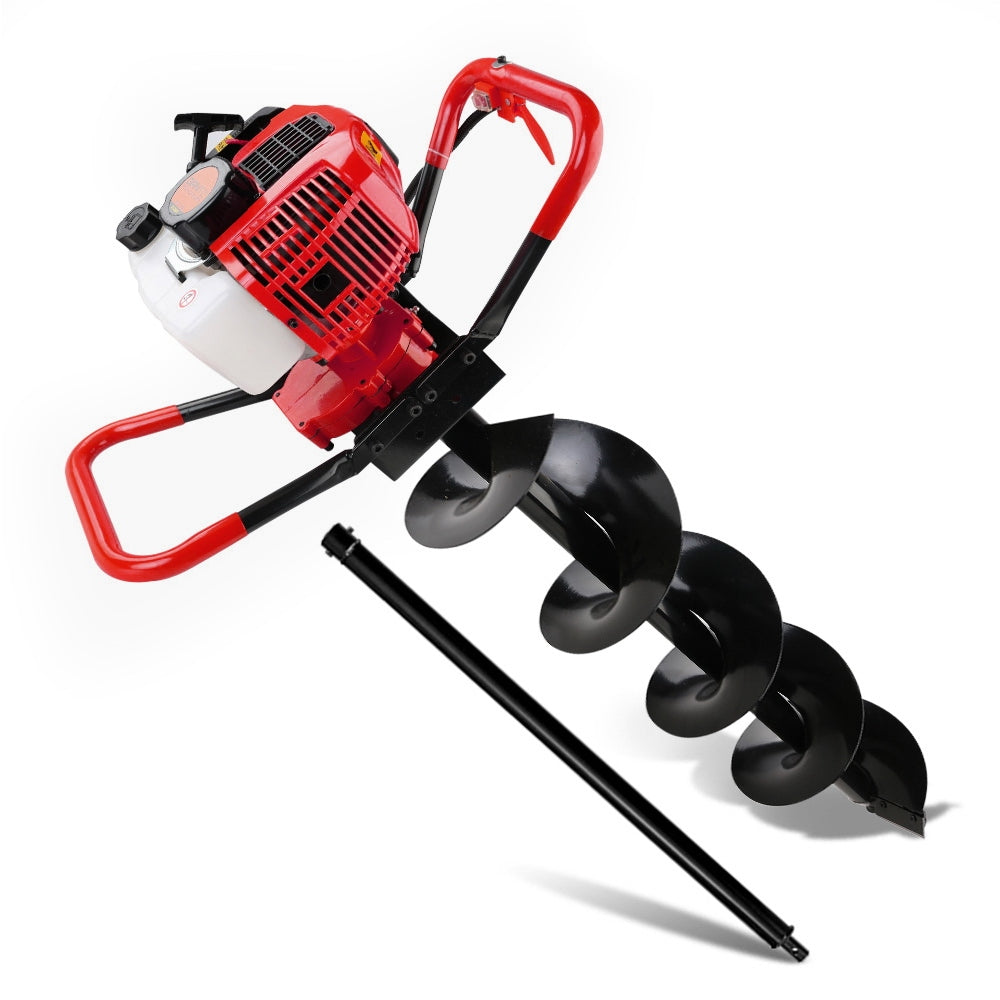 Giantz 80CC Petrol Post Hole Digger Drill Borer Fence Extension Auger Bits - Pet And Farm