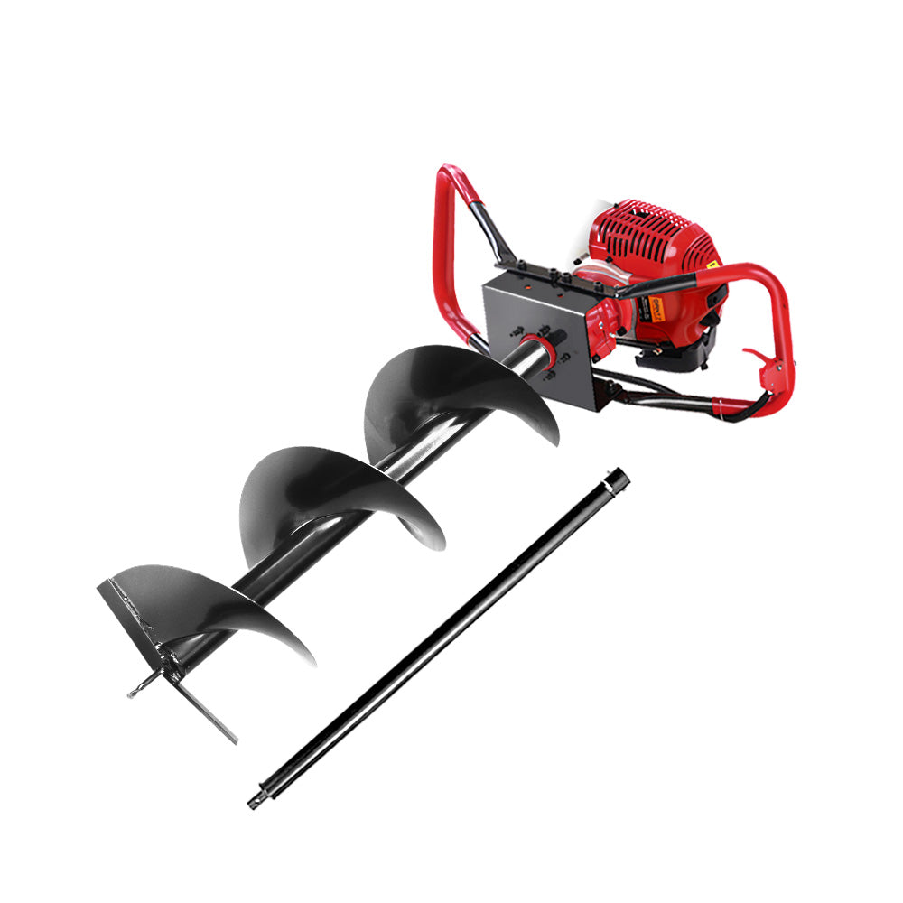 Giantz 80CC Petrol Post Hole Digger Drill Borer Fence Extension Auger Bits - Pet And Farm
