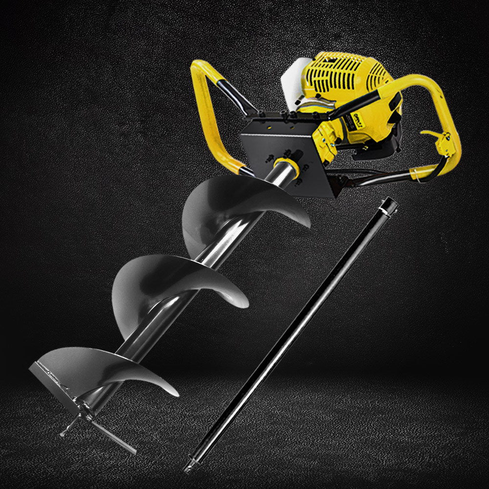 Giantz 80CC Petrol Post Hole Digger Drill Extension Auger Bits Borer Fence - Pet And Farm