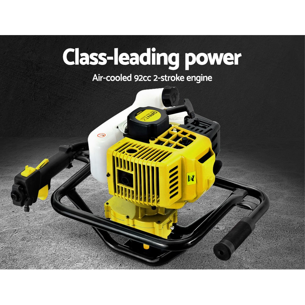 Giantz 92CC Petrol Post Hole Digger Auger Drill Borer Fence Earth Power 200mm - Pet And Farm