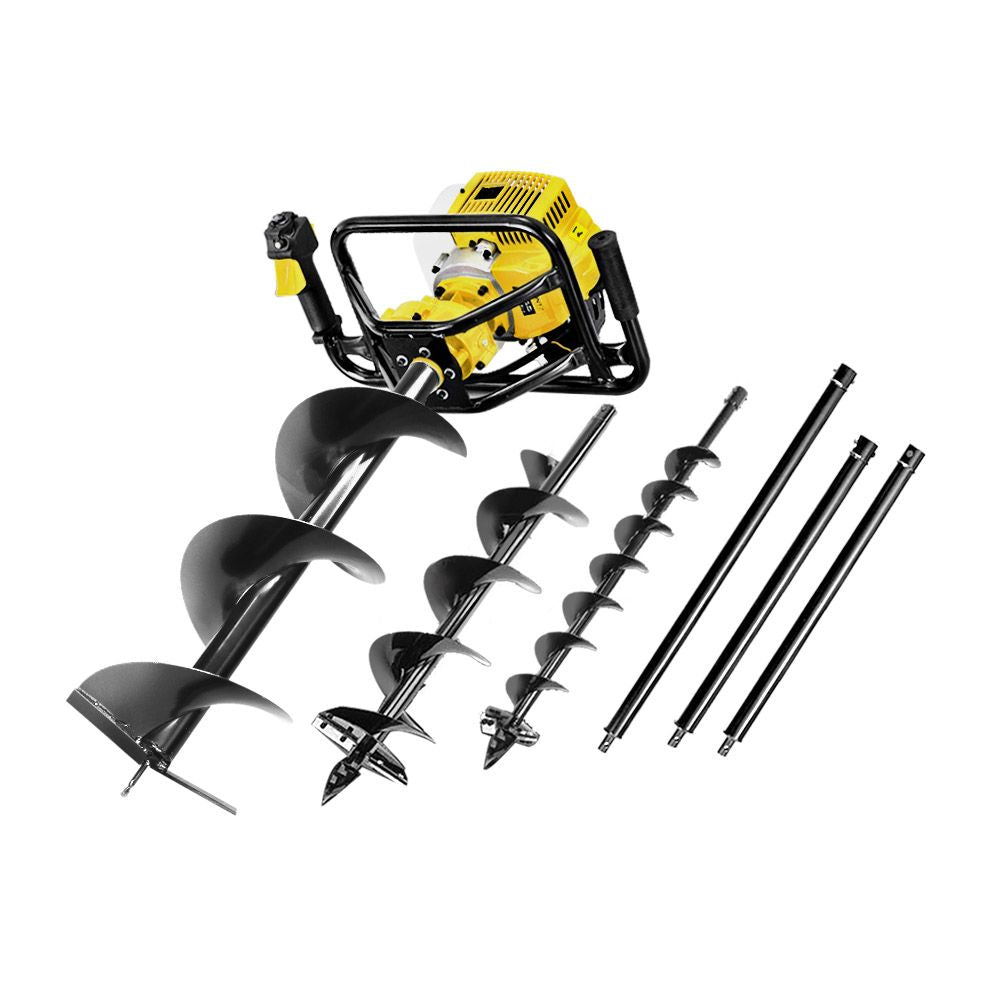 Giantz Post Hole Digger 92CC Petrol Auger Diggers Drill Borer Fence Earth Power - Pet And Farm
