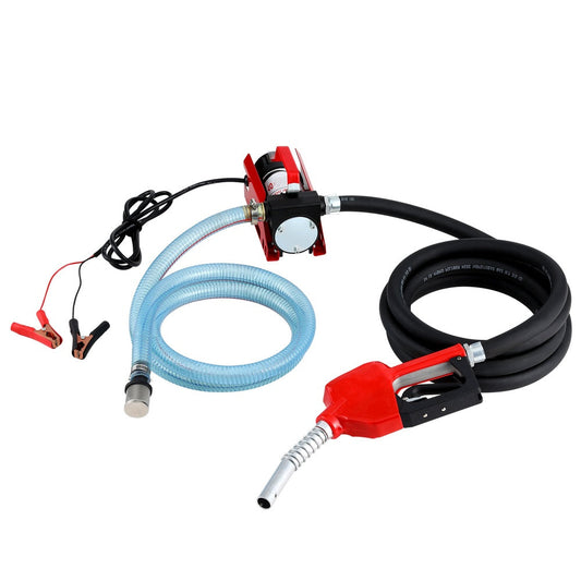 Giantz Fuel Transfer Pump Electric Diesel Kerosene Pump 12V DC 10GPM Nozzle Hose - Pet And Farm