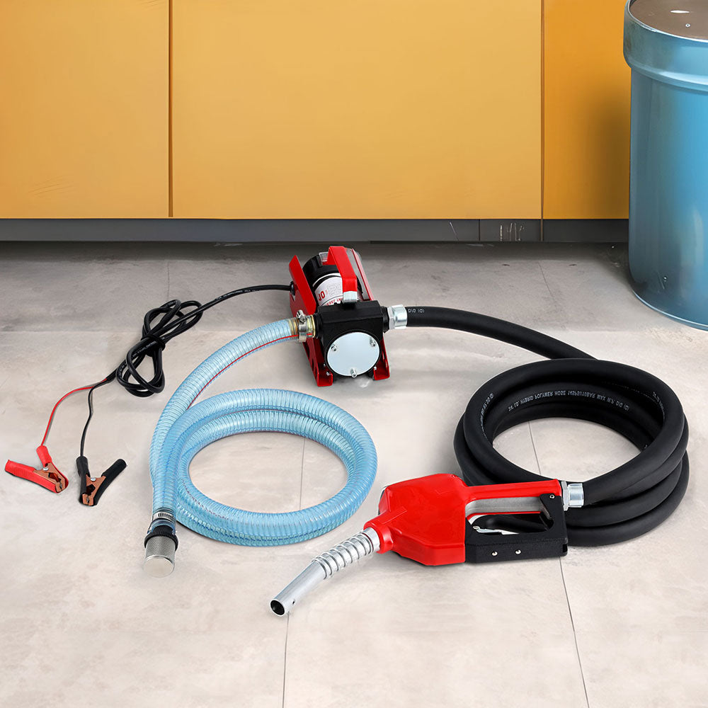 Giantz Fuel Transfer Pump Electric Diesel Kerosene Pump 12V DC 10GPM Nozzle Hose - Pet And Farm