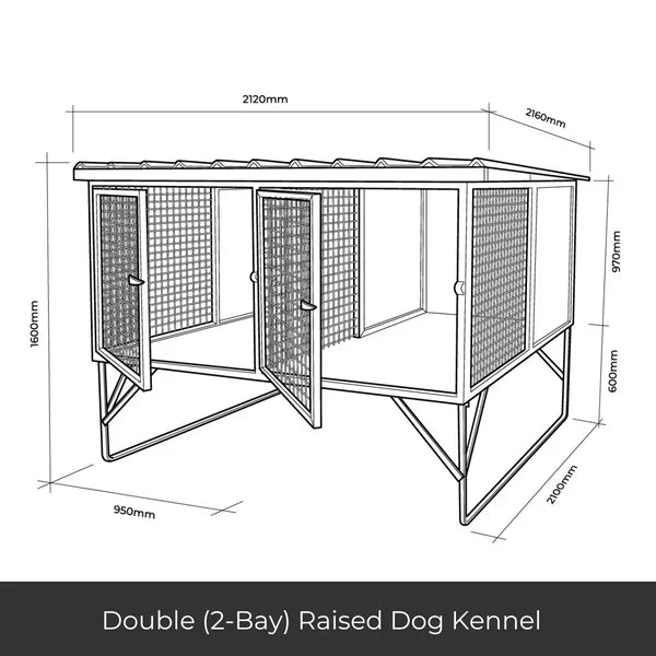 Aussie Dog Kennels Raised Dog Kennel - Pet And Farm