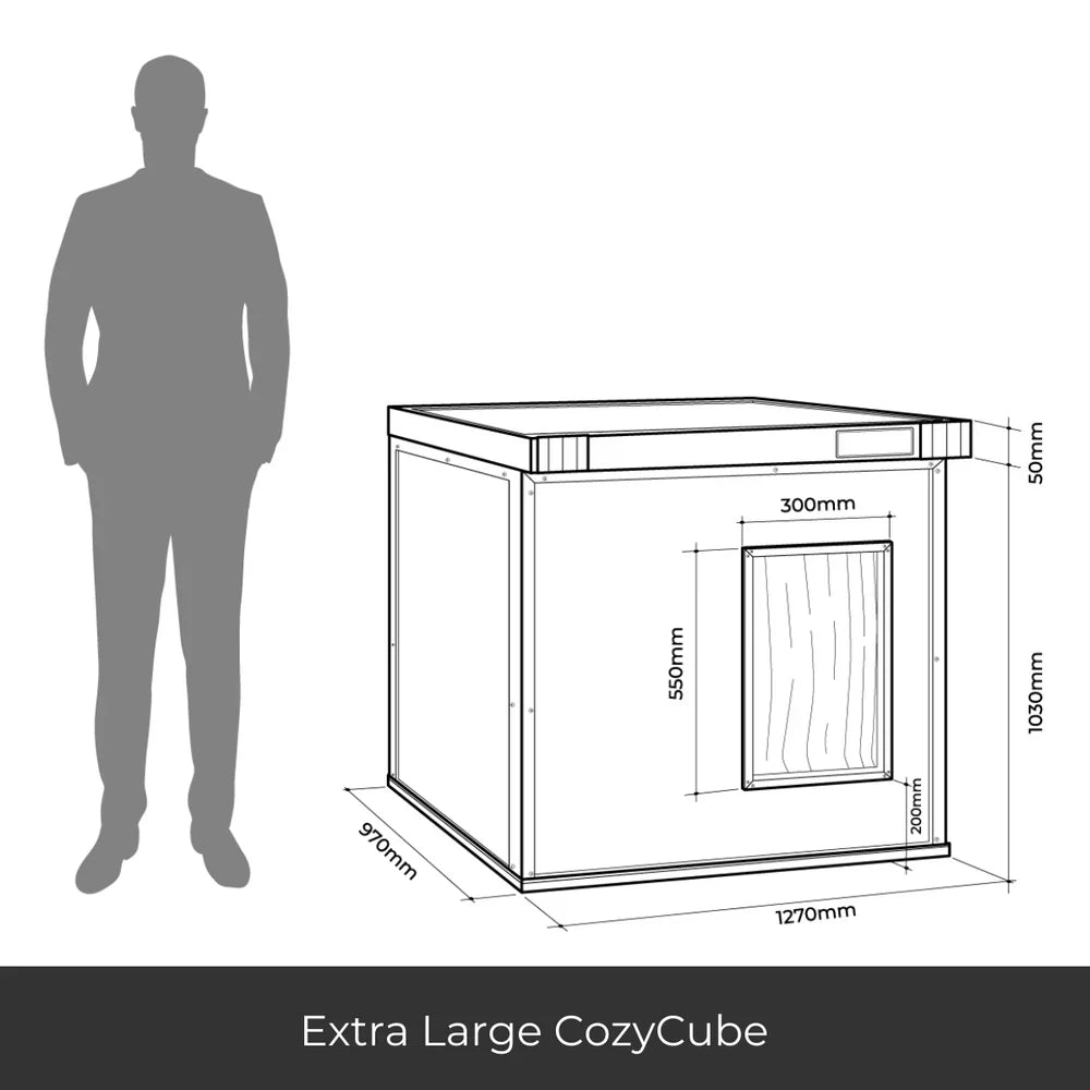 CozyCube Coldroom Panel Insulated Dog House/Kennel GREY - Pet And Farm