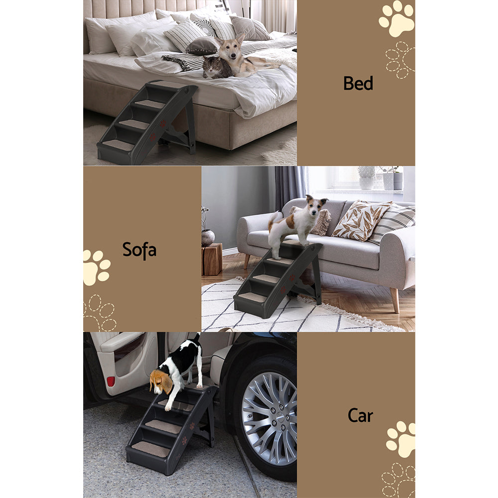 i.Pet Dog Ramp For Bed Sofa Car Pet Steps Stairs Ladder Indoor Foldable Portable - Pet And Farm