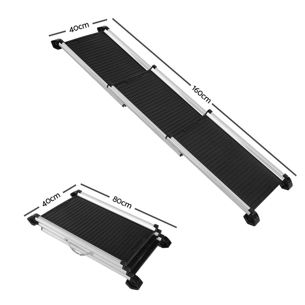 i.Pet Dog Ramp Dog Steps Pet Car Travel Step Stair Foldable Portable Ladder Aluminium - Pet And Farm