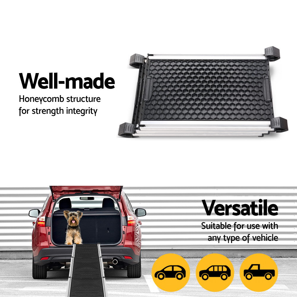 i.Pet Dog Ramp Dog Steps Pet Car Travel Step Stair Foldable Portable Ladder Aluminium - Pet And Farm