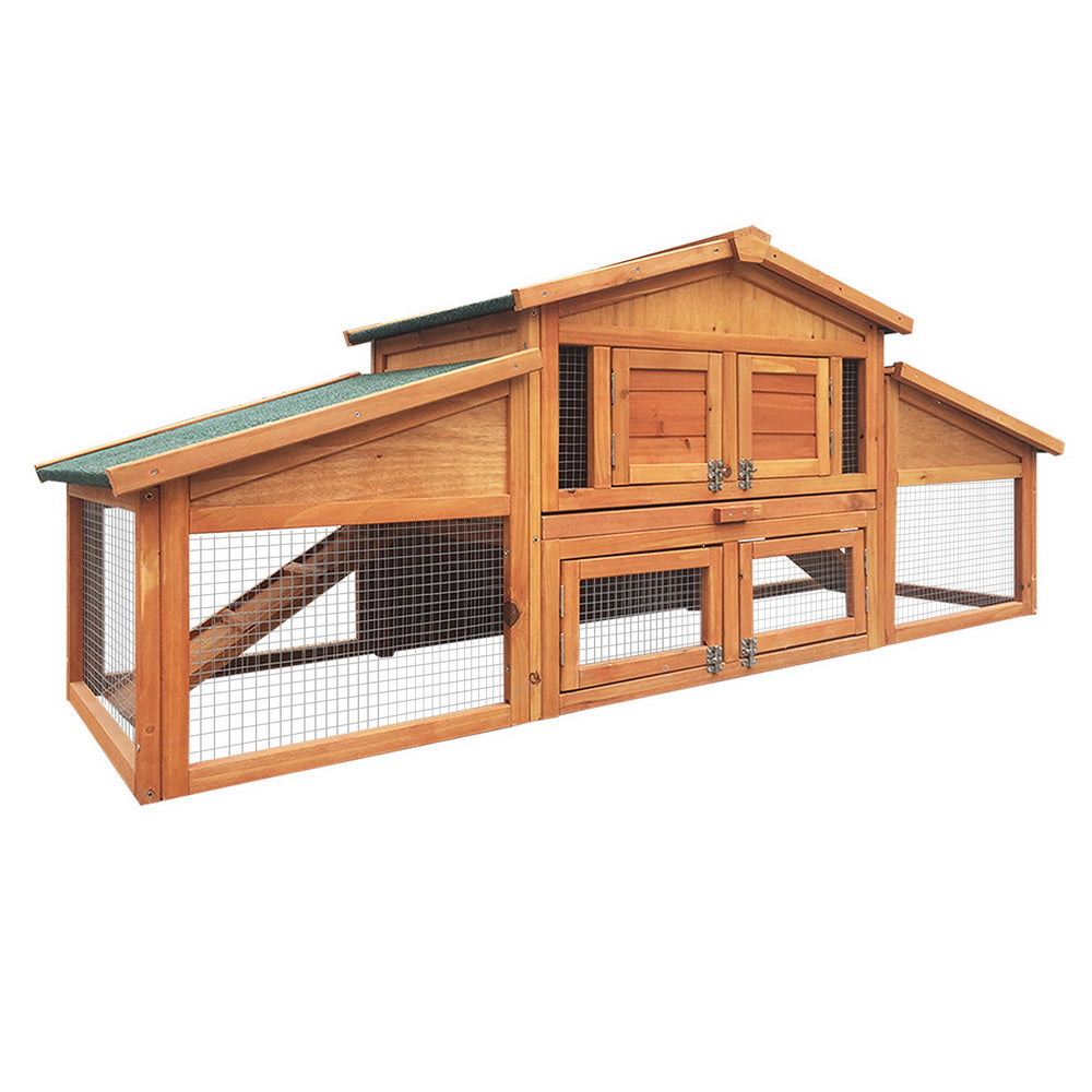 i.Pet Chicken Coop Rabbit Hutch 169cm x 52cm x 72cm Large Chicken Coop Wooden House Run Cage - Pet And Farm