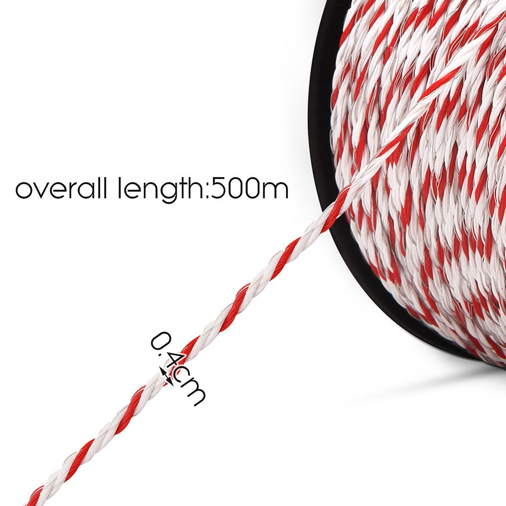 Giantz 1000M Electric Fence Wire Tape Poly Stainless Steel Temporary Fencing Kit - Pet And Farm