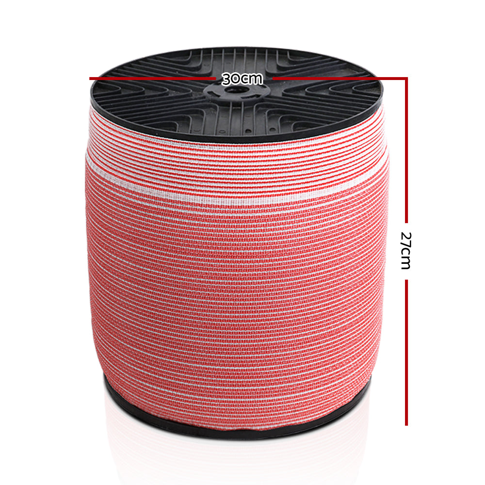 Giantz 1200M Electric Fence Wire Tape Poly Stainless Steel Temporary Fencing Kit - Pet And Farm