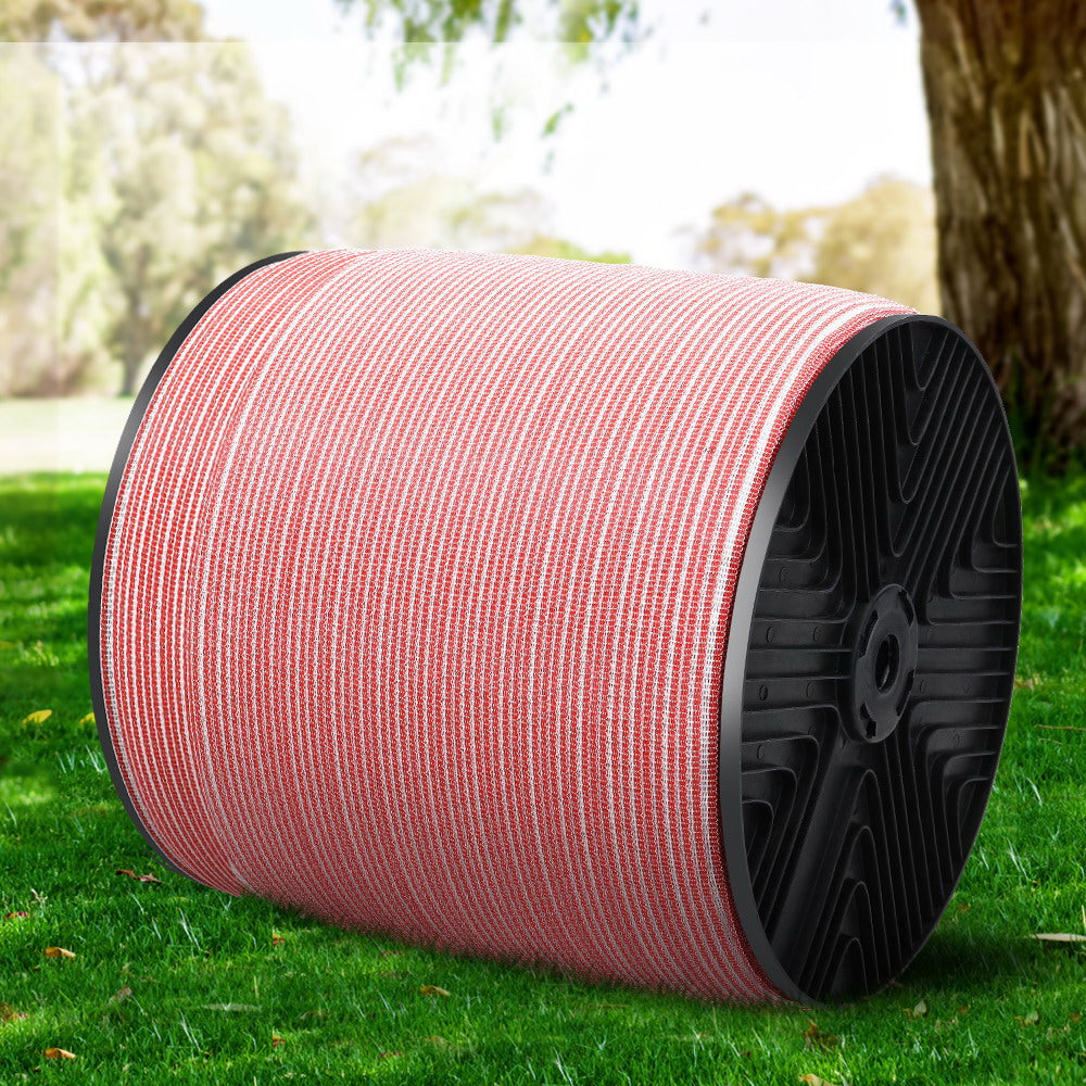 Giantz 1200M Electric Fence Wire Tape Poly Stainless Steel Temporary Fencing Kit - Pet And Farm