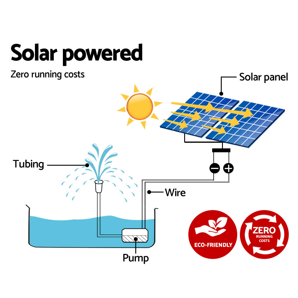 Gardeon 110W Solar Powered Water Pond Pump Outdoor Submersible Fountains - Pet And Farm