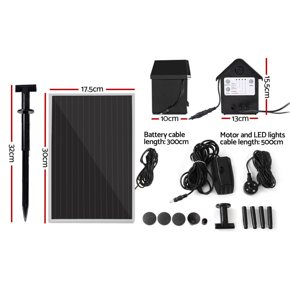 Gardeon Solar Pond Pump Pool Fountain Battery Garden Outdoor Submersible Kit 4FT - Pet And Farm