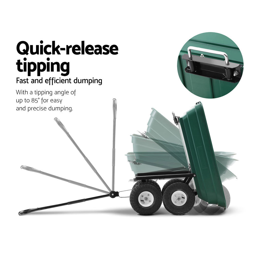 Gardeon 75L Garden Dump Cart - Green - Pet And Farm