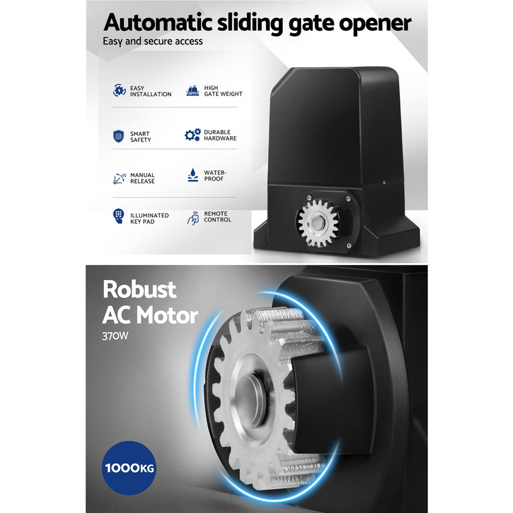 Auto Electric Sliding Gate Opener 1000KG Keypad 4M Rails - Pet And Farm