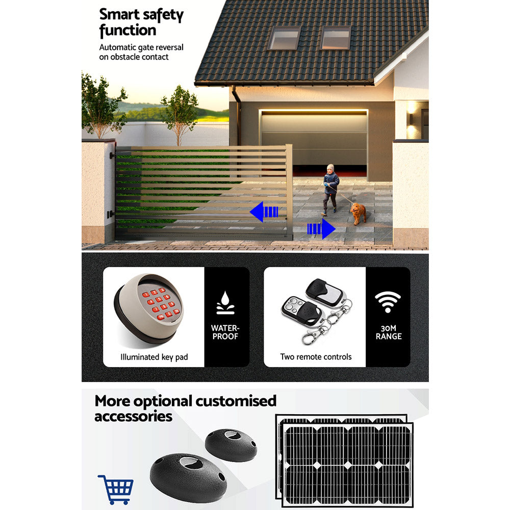 Auto Electric Sliding Gate Opener 1000KG Keypad 4M Rails - Pet And Farm