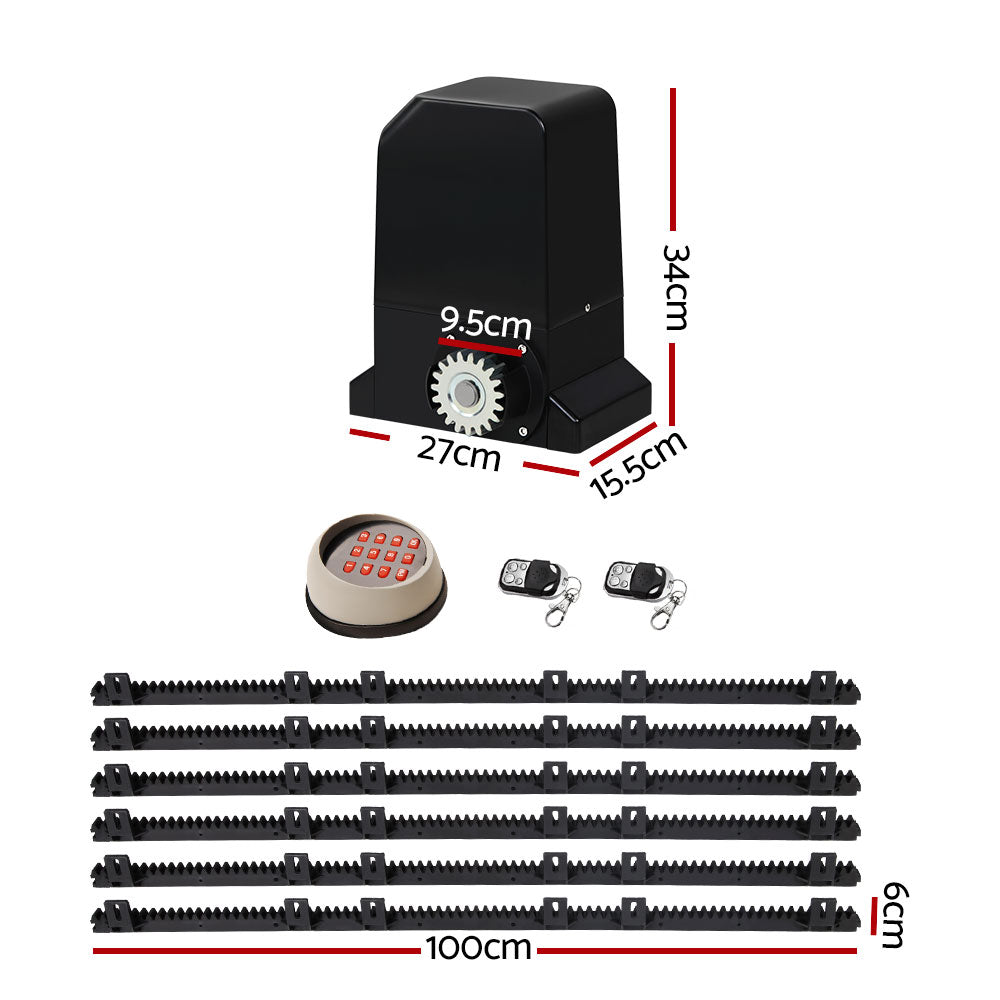 Auto Electric Sliding Gate Opener 1000KG Keypad 6M Rails - Pet And Farm