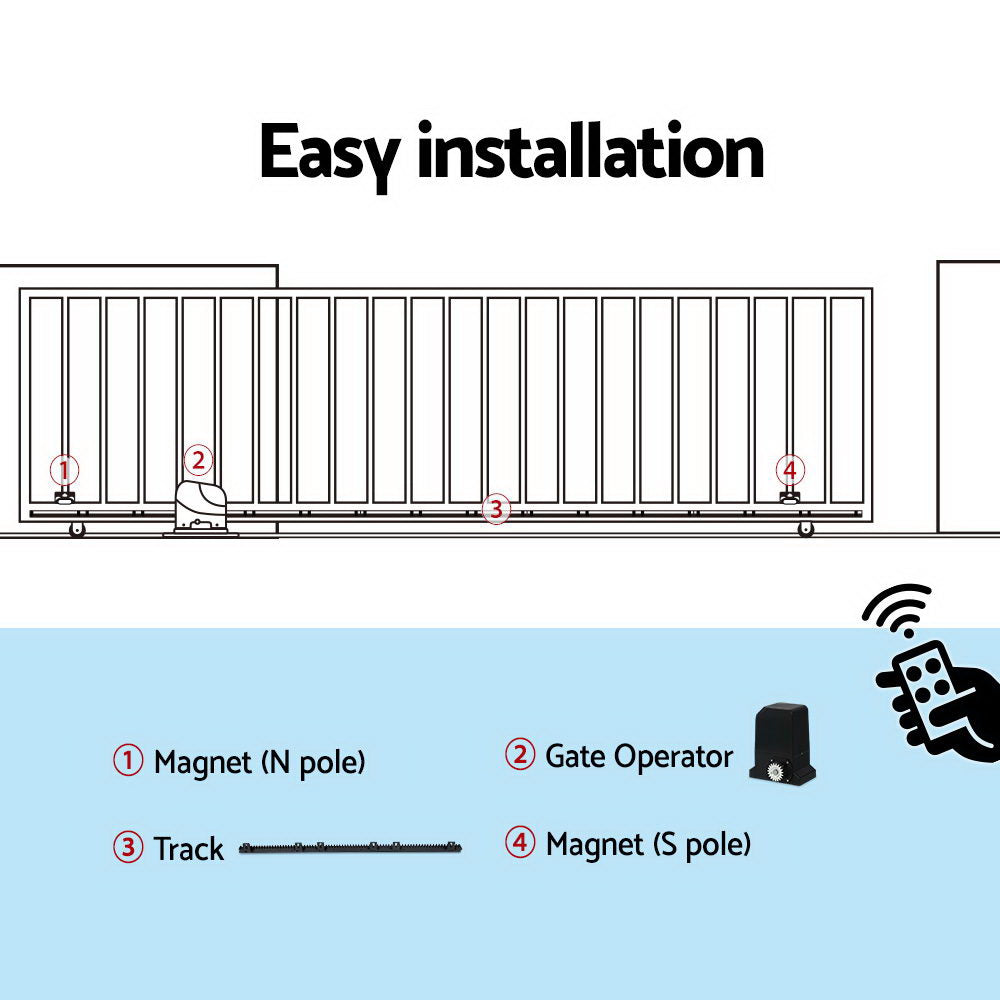 Auto Electric Sliding Gate Opener 1000KG 4M Rails - Pet And Farm