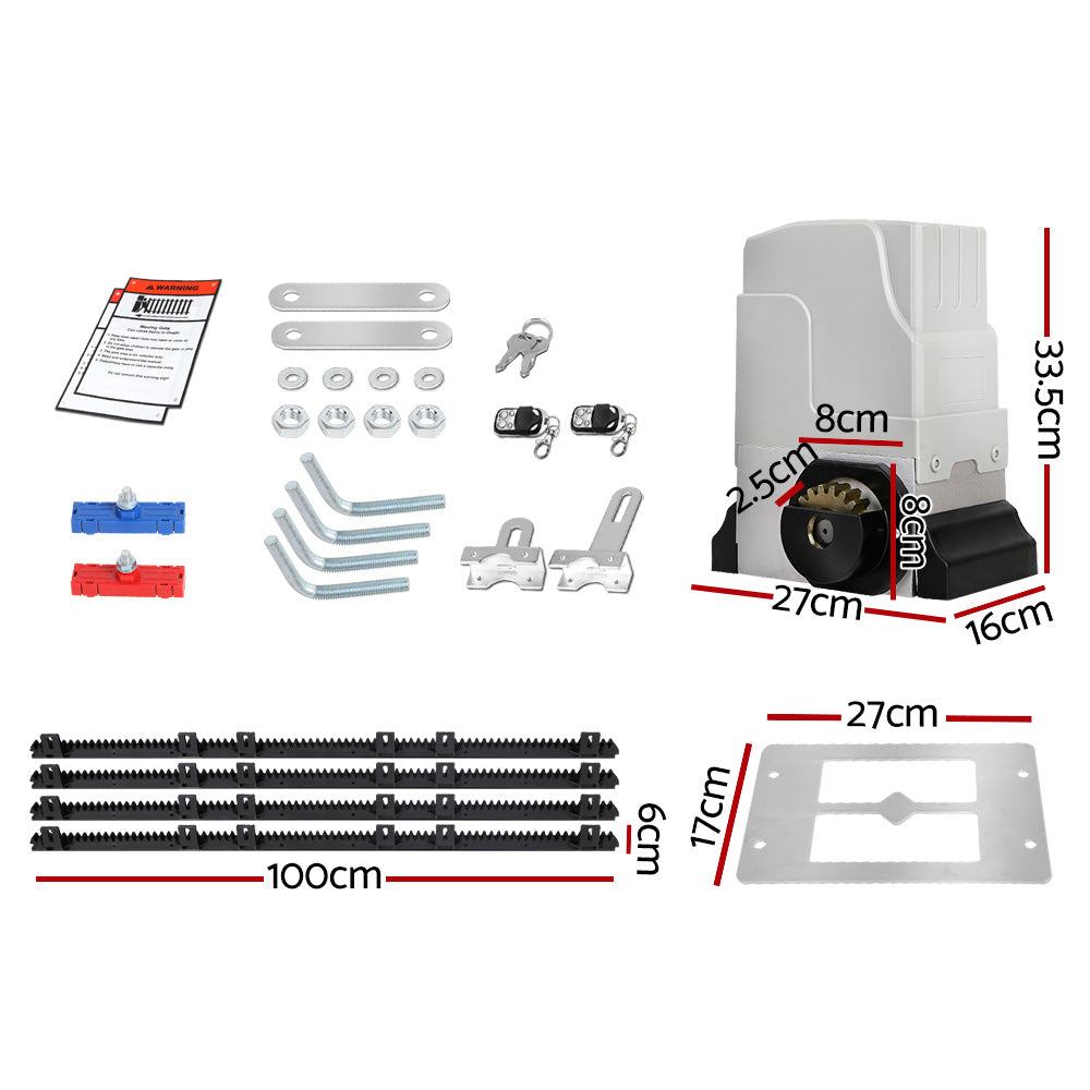 Auto Electric Sliding Gate Opener 1800KG 4M Rails - Pet And Farm