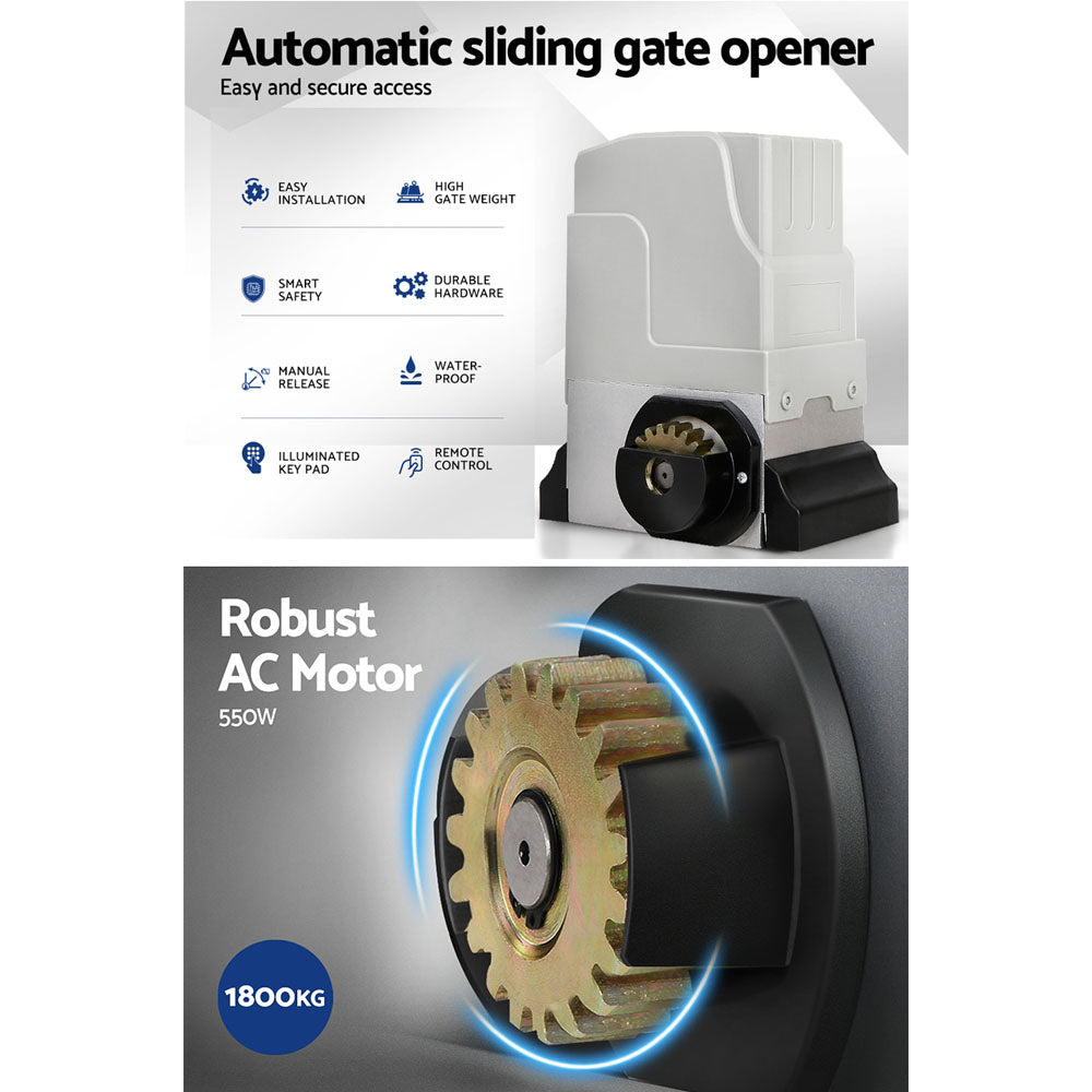 Auto Electric Sliding Gate Opener 1800KG 4M Rails - Pet And Farm
