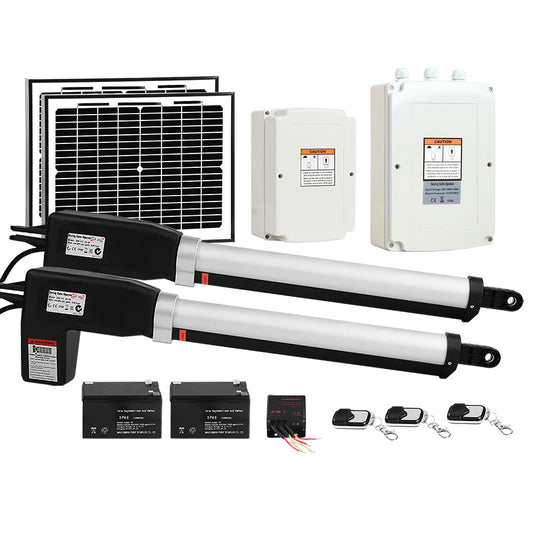 LockMaster 1000KG Swing Gate Opener Auto Solar Power Electric Kit Remote Control - Pet And Farm