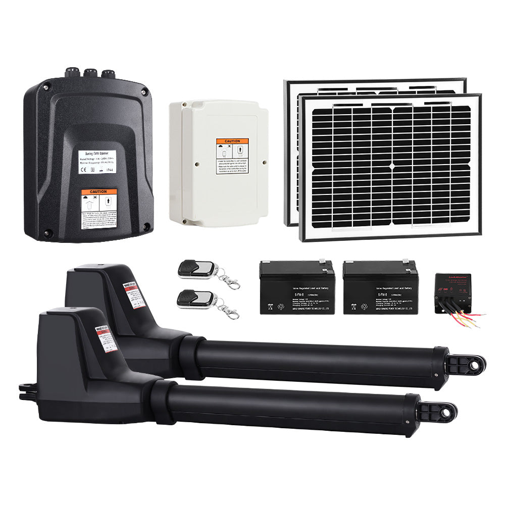 LockMaster Swing Gate Opener Auto 20W Solar Power Electric Remote Control 1000KG - Pet And Farm