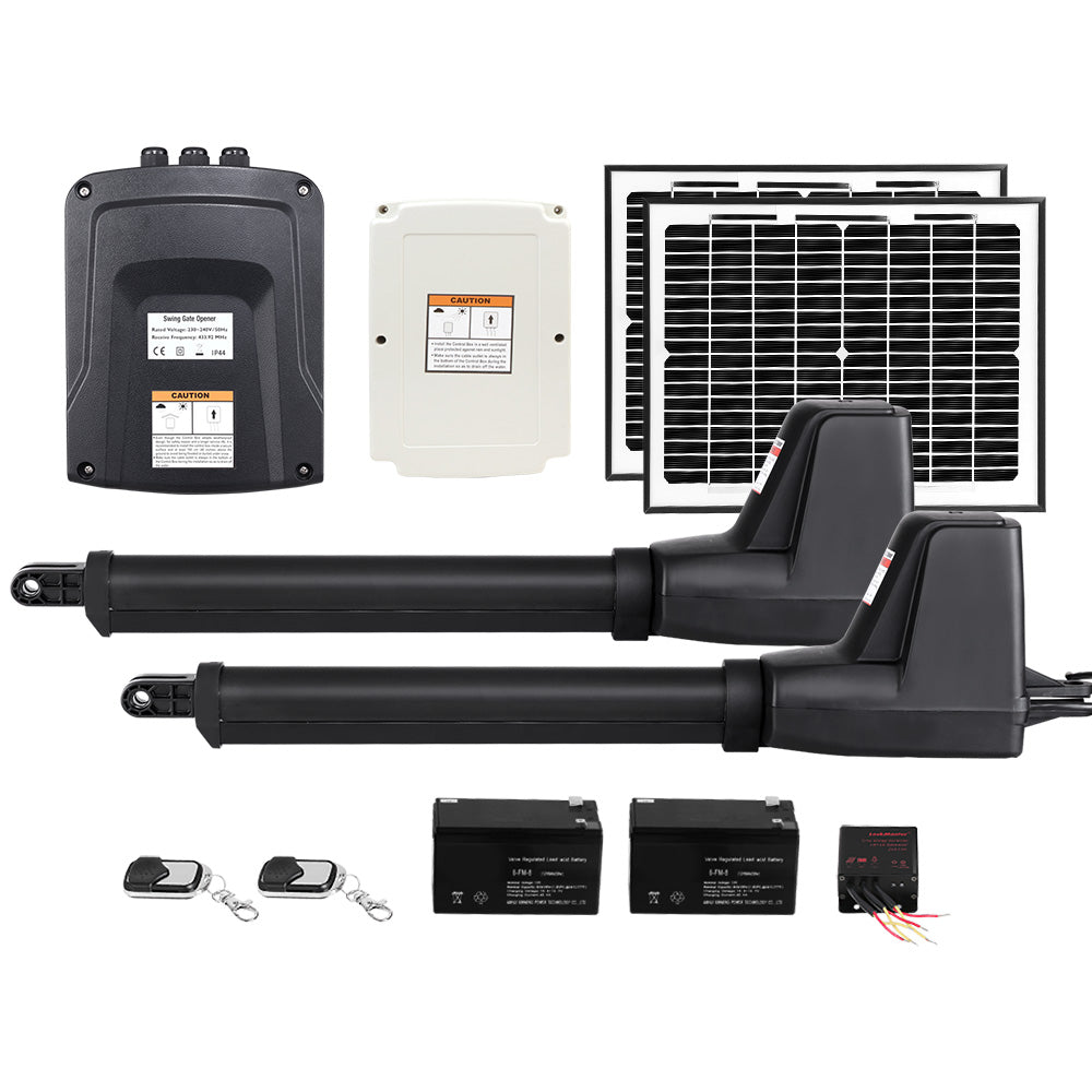 LockMaster Swing Gate Opener Auto 20W Solar Power Electric Remote Control 1000KG - Pet And Farm