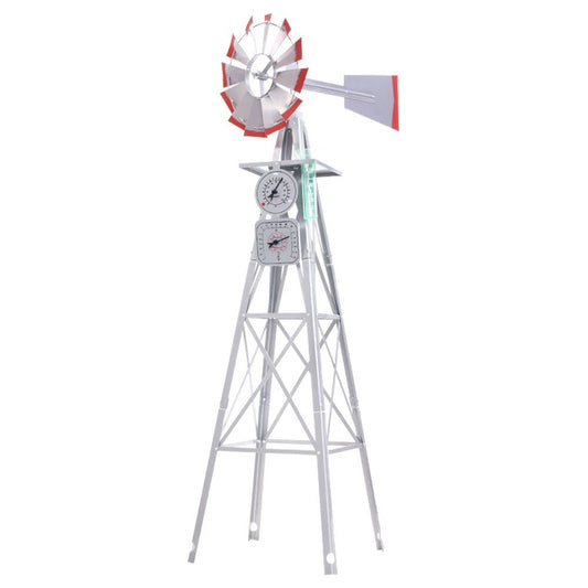 Garden Windmill 8FT 245cm Metal Ornaments Outdoor Decor Ornamental Wind Will - Pet And Farm