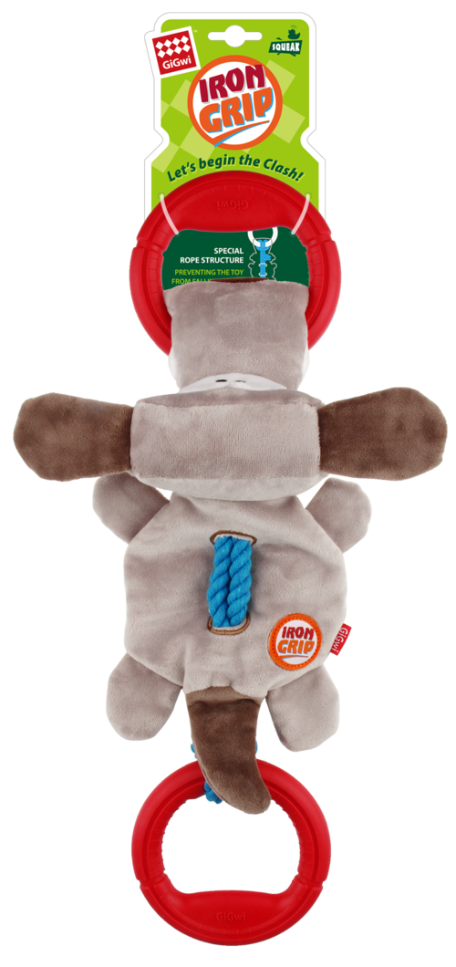 GIGwi Iron Grip Plush Dog TPR Handle Dog Toy - Pet And Farm