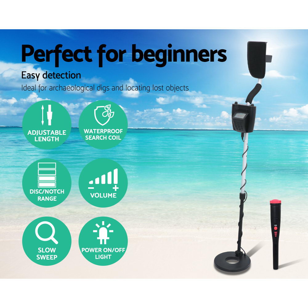 Metal Detector W/Pinpointer Searching Treasure Gold Digger Hunter 250mm - Pet And Farm