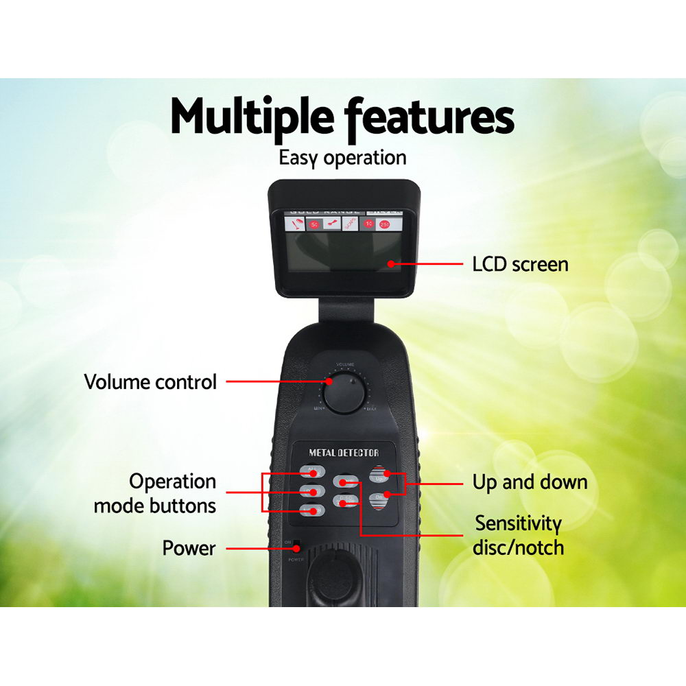 LCD Screen Metal Detector with Headphones - Black - Pet And Farm