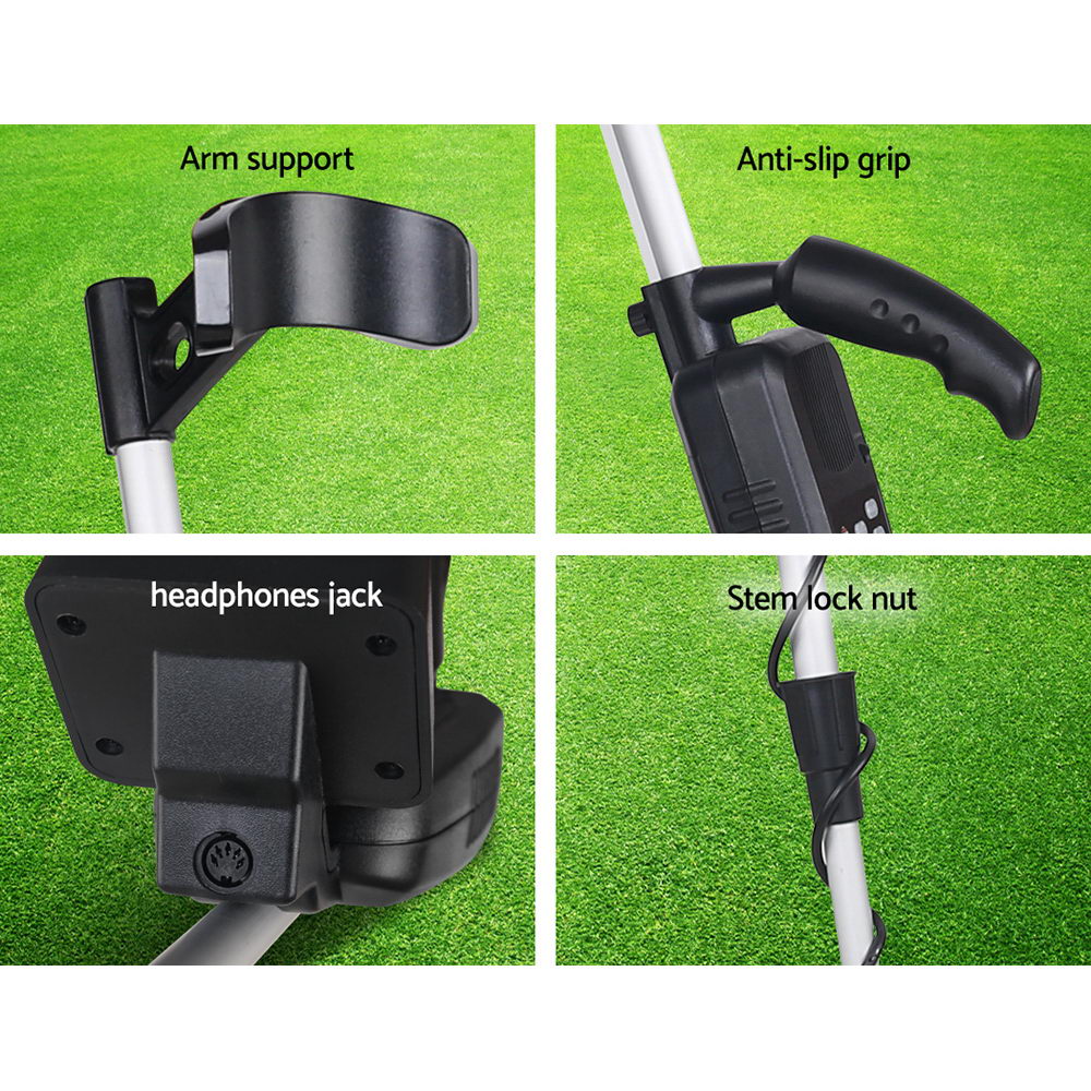 LCD Screen Metal Detector with Headphones - Black - Pet And Farm