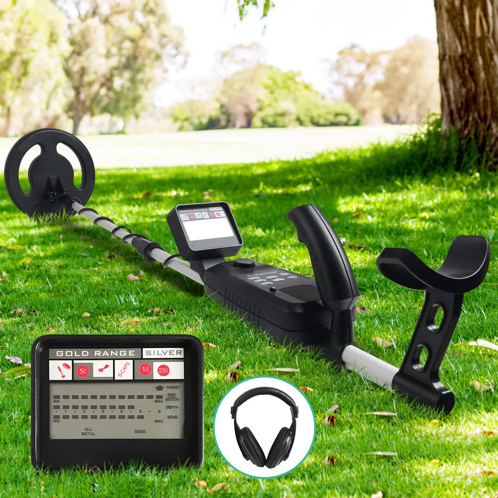 LCD Screen Metal Detector with Headphones - Black - Pet And Farm