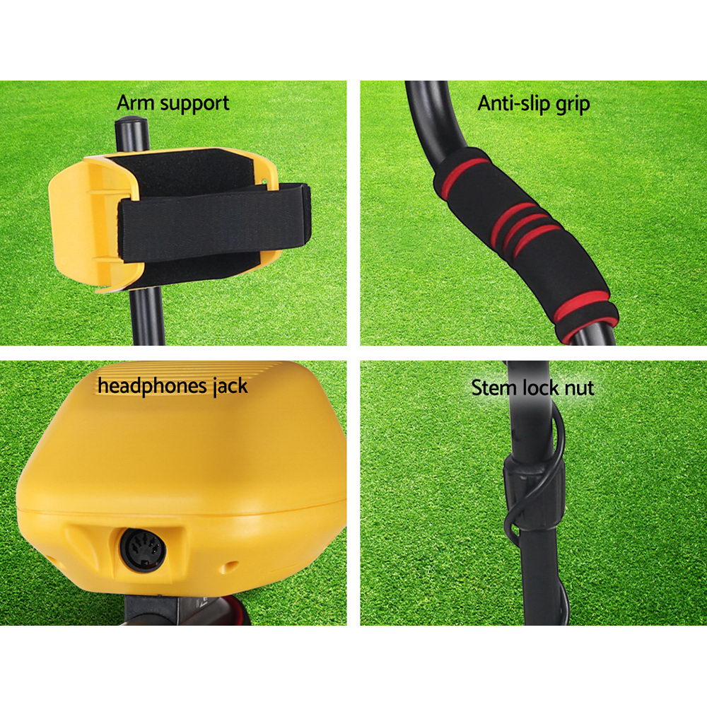LCD Screen Metal Detector with Headphones - Yellow - Pet And Farm