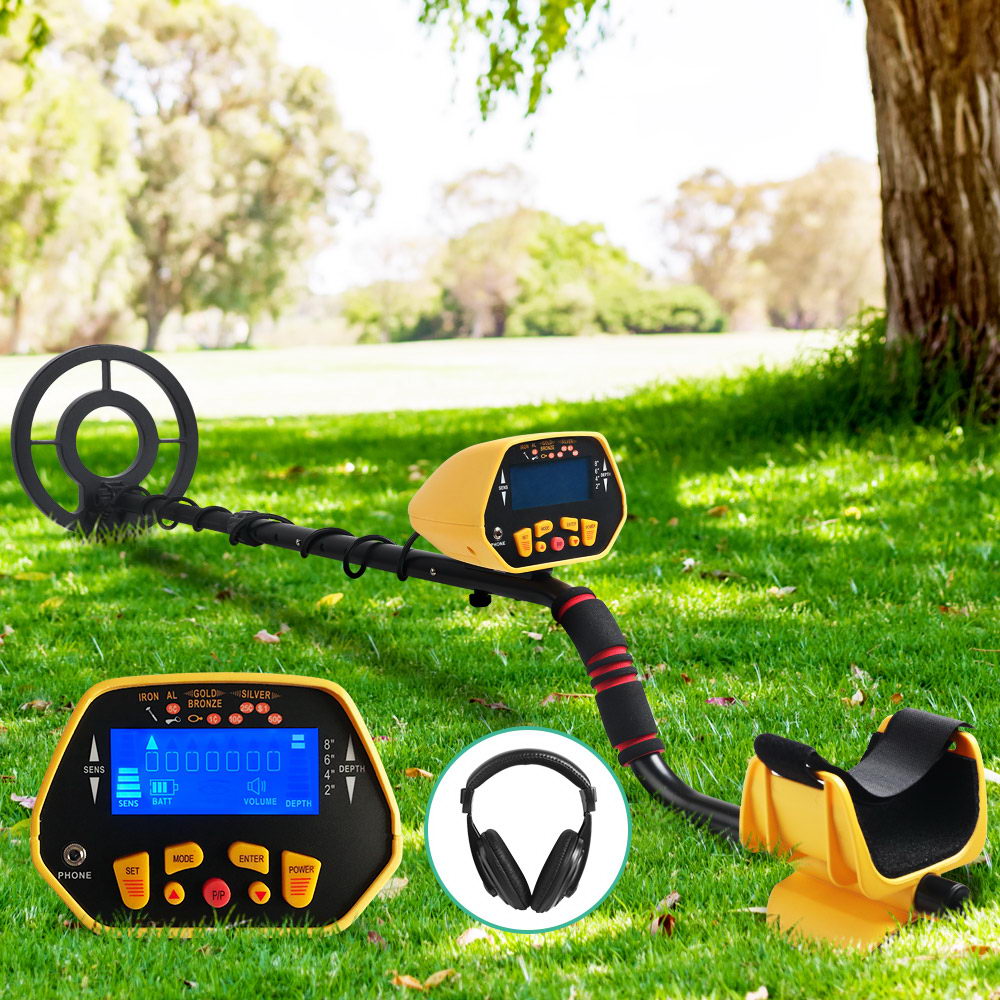 LCD Screen Metal Detector with Headphones - Yellow - Pet And Farm