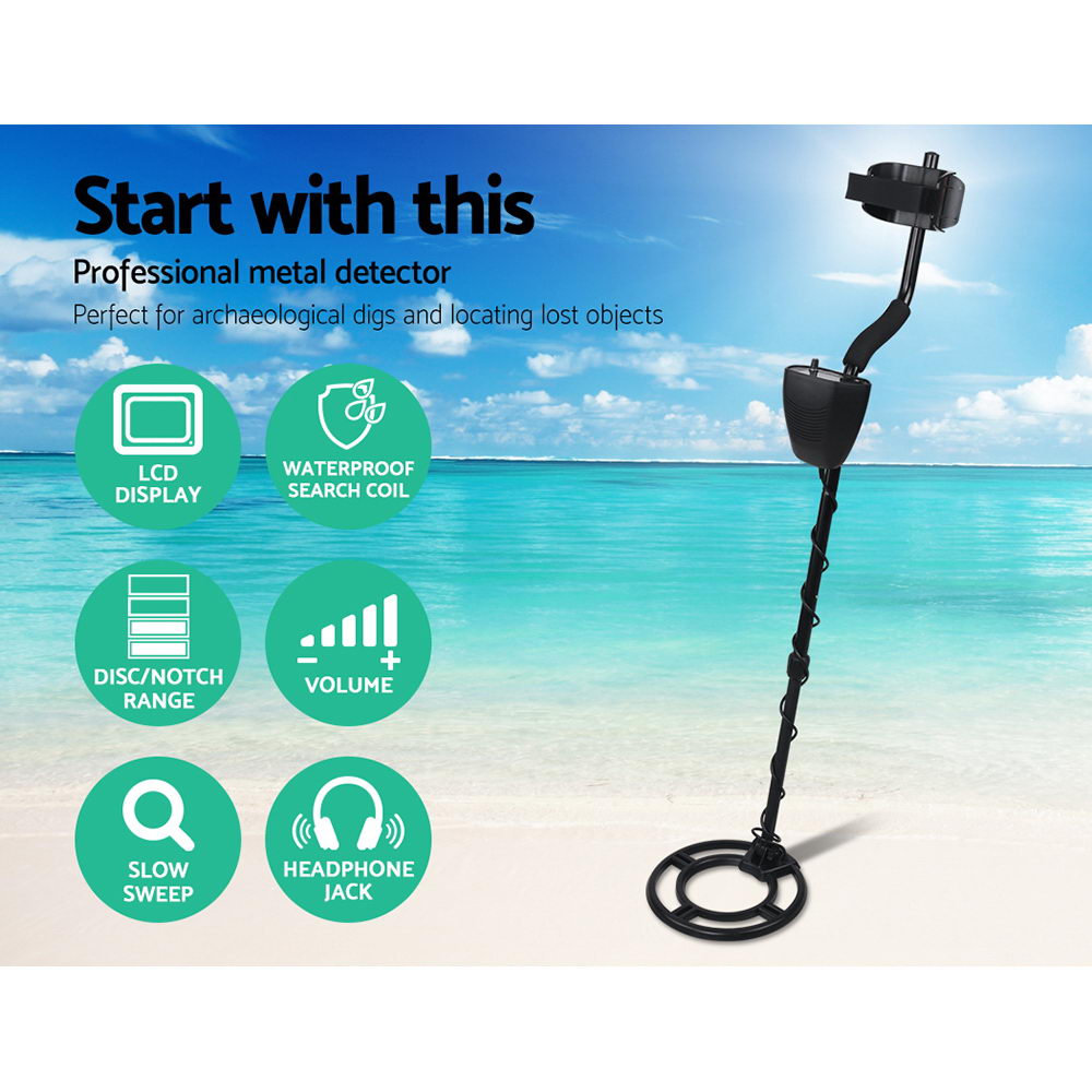 LCD Screen Metal Detector with Headphones - Black - Pet And Farm