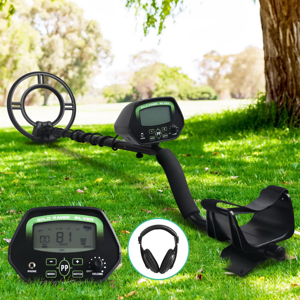 LCD Screen Metal Detector with Headphones - Black - Pet And Farm