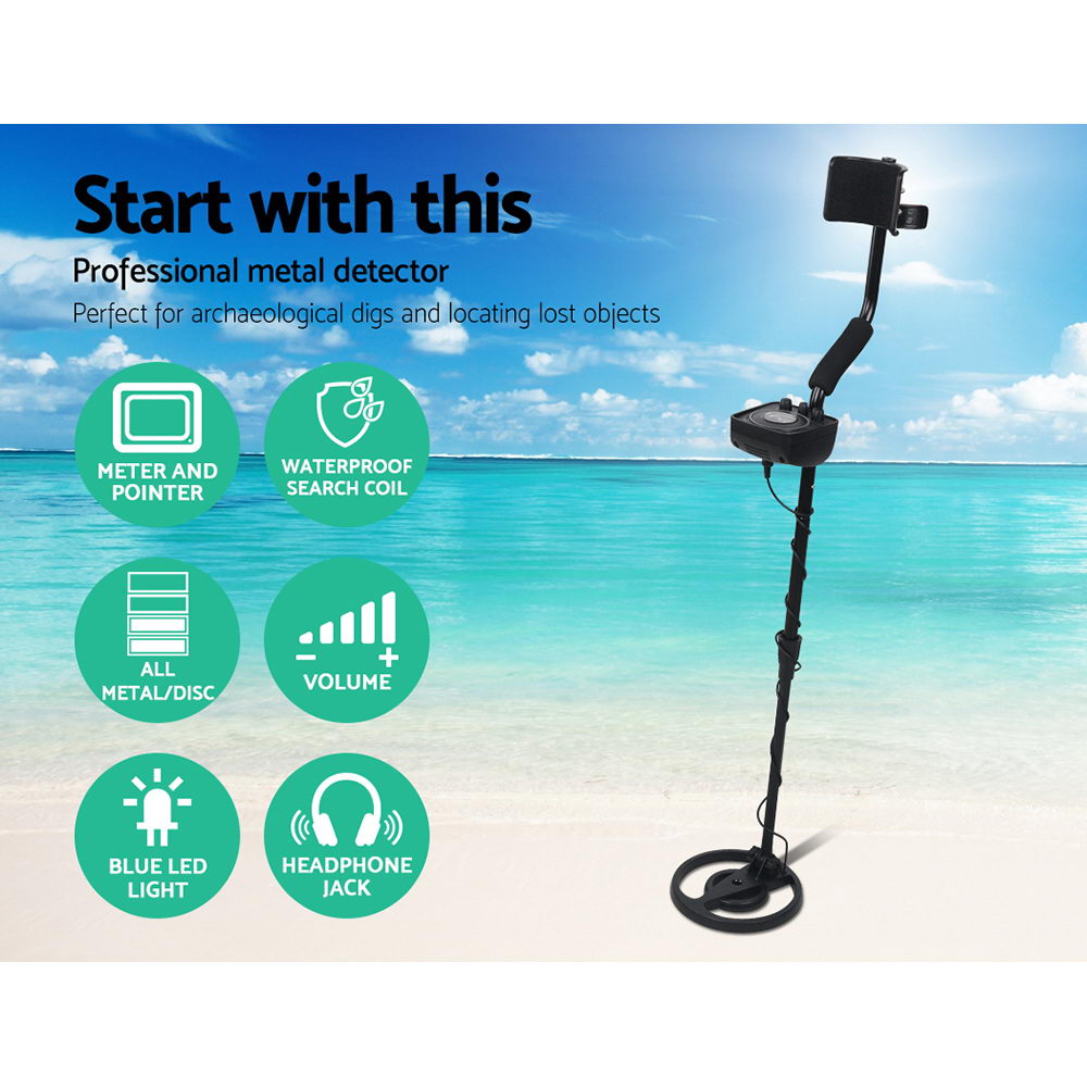 LED Metal Detector with Headphones - Black - Pet And Farm