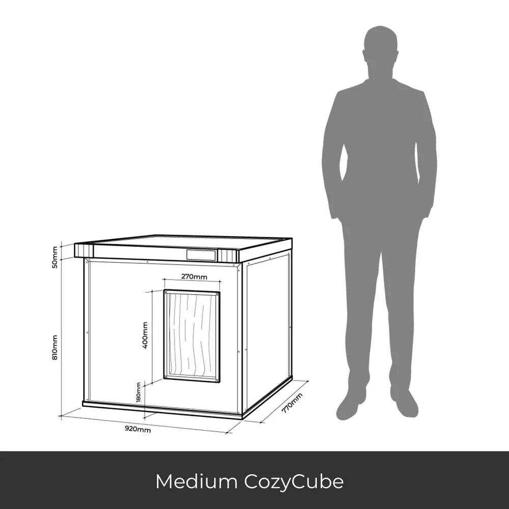 CozyCube Coldroom Panel Insulated Dog House/Kennel GREY - Pet And Farm