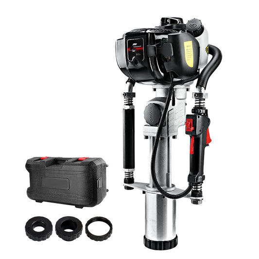 Giantz Petrol Post Driver 38CC 4-Stroke Rammer Pile Star Picket Fence Hole Black - Pet And Farm