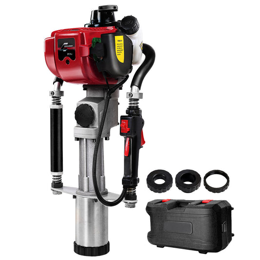 Giantz Petrol Post Driver 38CC 4-Stroke Rammer Pile Star Picket Fence Hole Drive Red - Pet And Farm
