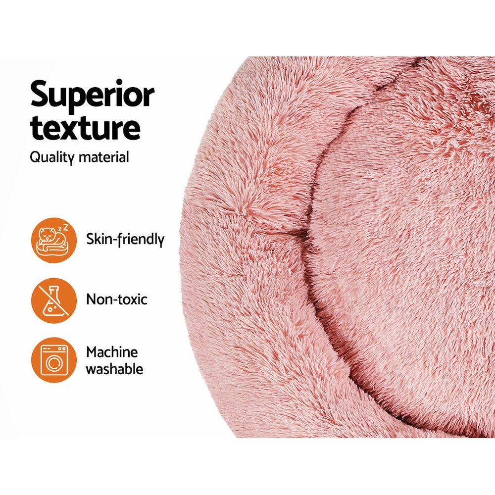 i.Pet Pet Bed Dog Cat 110cm Calming Extra Large Soft Plush Pink - Pet And Farm